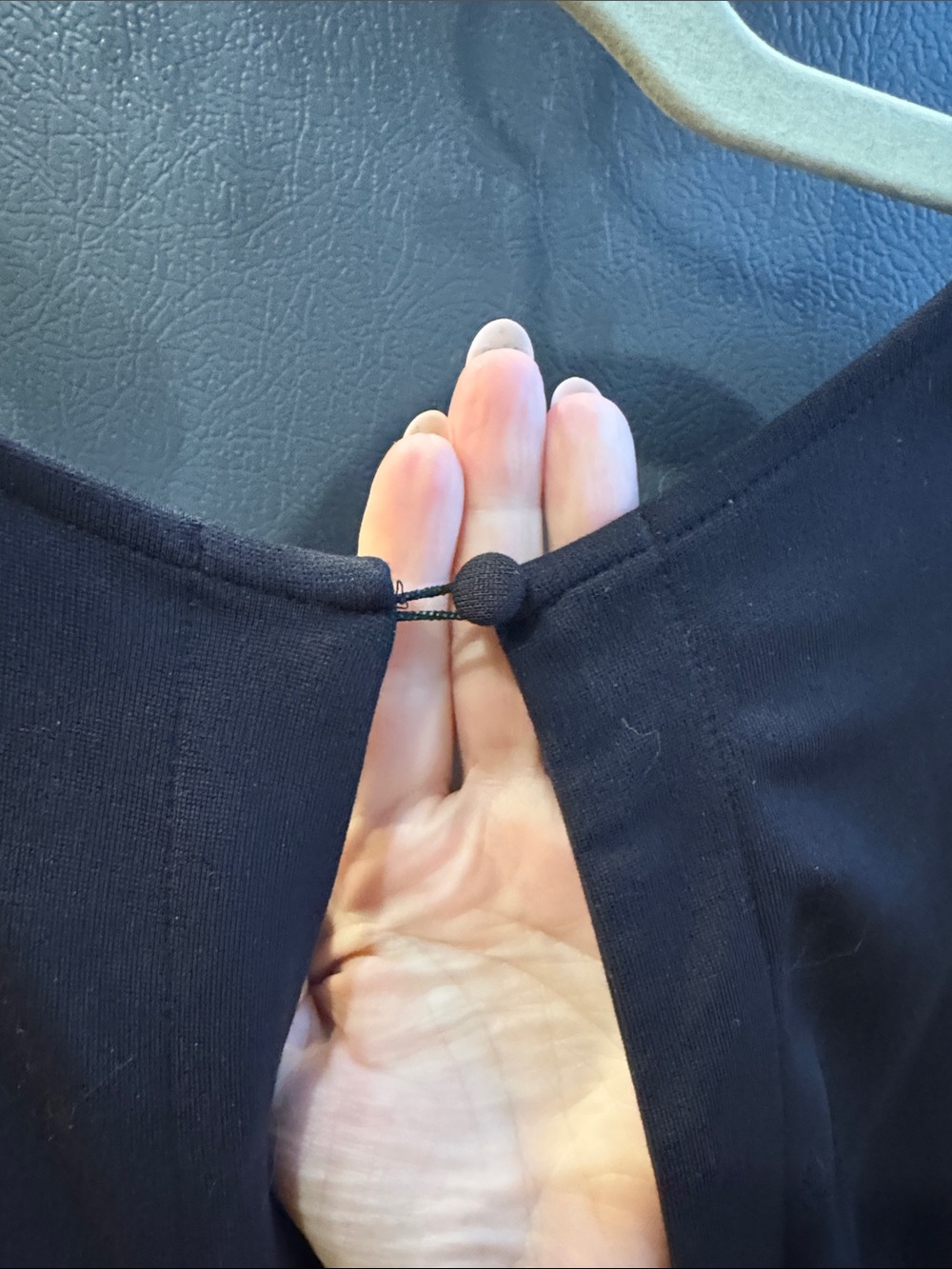 Classic Black Jumpsuit with Button-Loop Back - Picture 4 of 6